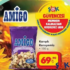 AMİGO KARIŞIK KURUYEMİŞ 150 G